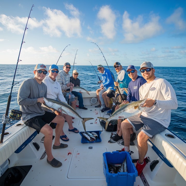 Friends Enjoying Charter Fishing in Myrtle Beach