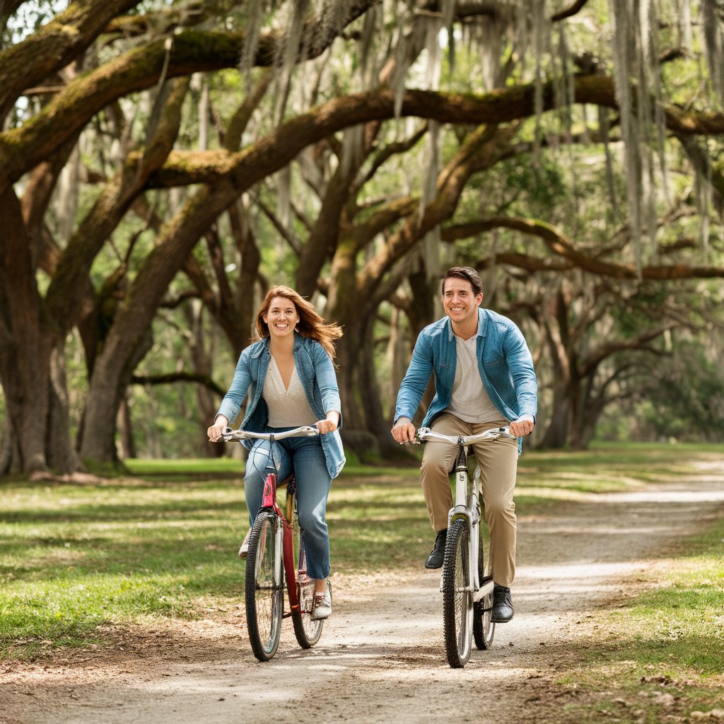 What are the rules for riding a bike at Vereen Memorial Gardens?