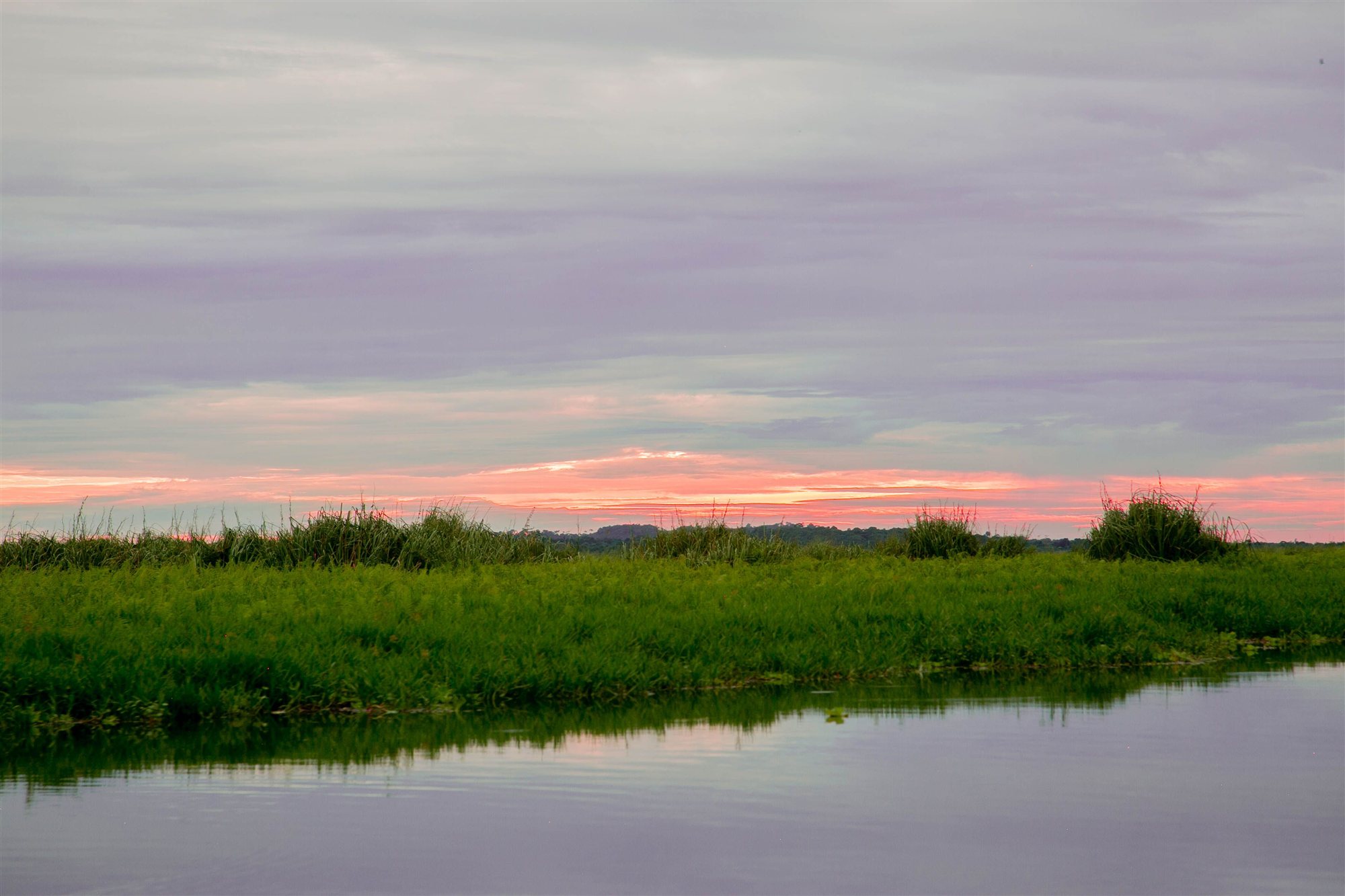 Sunset over the marsh at Murrells Inlet MarshWalk, South Carolina